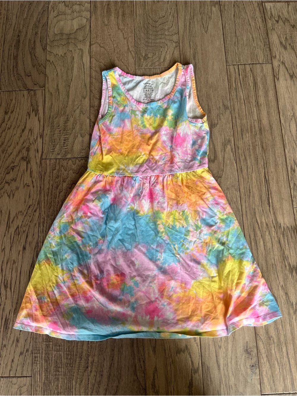 George Kids Multicolor Tie-Dye Tank Dress - Pink, Blue, Yellow